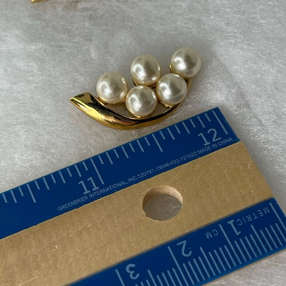 Vintage Napier pearl climber earrings clip style - Picture 3 of 6